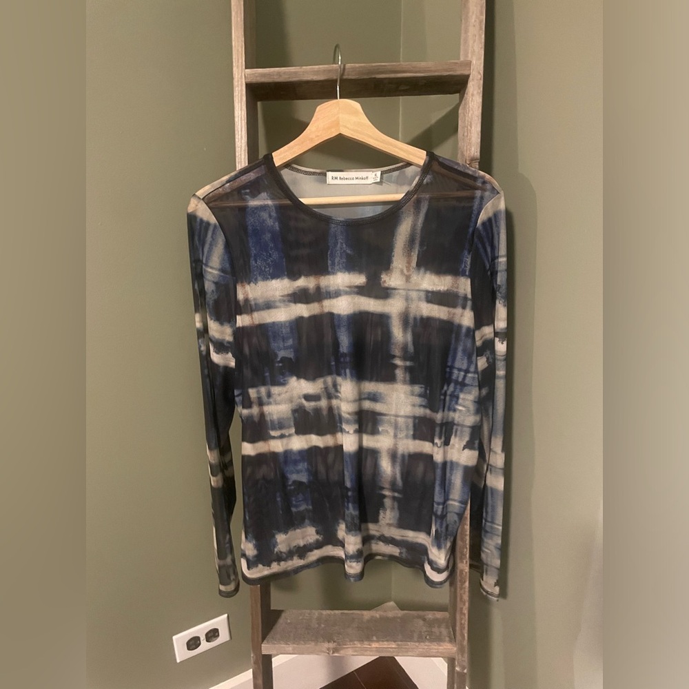 RM Rebecca Minkoff Sheer Patterned Blouse - NWOT XL - Picture 7 of 7